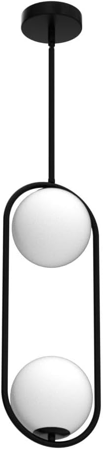 Modern Style Pendant Lighting Mid Century Pendant Light Fixture Hanging Lighting Fixture Vintage Style with White Globe Glass Lampshade Pendant Chandelier for Kitchen Island Dining Room Bedroom