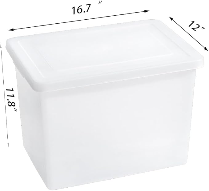 Stackable Plastic Storage Bins with Lids,Container to Organize Shoes and Crafts on Closet Shelves,Garage, Totes, Tubs Boxes Organizing 4 Pack (4XL)
