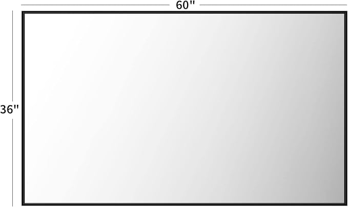 LOAAO 60"X36" Black Rectangle Bathroom Mirror Wall, Matte Black Aluminum Alloy Frame, Tempered Glass, Hangs Vertically or Horizontally, Easy to Install