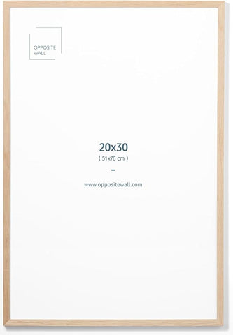 Opposite Wall - 20x30 in - Natural Solid Oak Wood Picture Frame - Lightweight, Versatile & Shatterproof - Wall Hanging Poster or Photo Frame - Wall Decor for Office, Gallery & Home