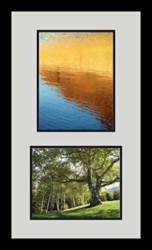 ArtToFrames Collage Photo Frame Double Mat with 1 - 8.5x11^ 8x10 Openings and Satin Black Frame