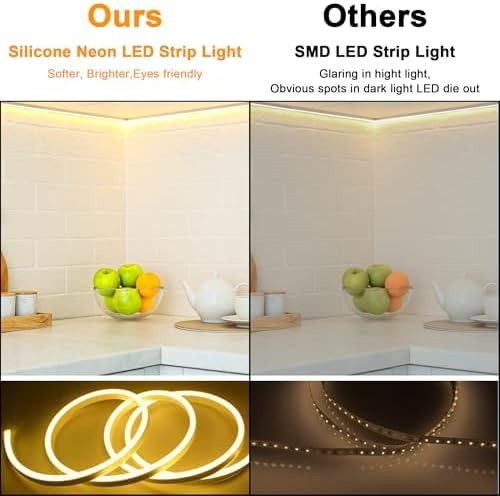 Cozylady 20Ft RGB LED Neon Rope Lights for Bedroom, 6m LED Strip Lamp with Double Sided Adhesive Tape, App/Remote Control Waterproof DIY Lights Decorate The Outdoor and Indoor of Your Home.