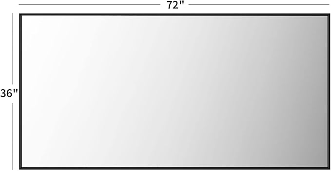 LOAAO 72"X36" Black Rectangle Bathroom Mirror Wall, Matte Black Aluminum Alloy Frame, Tempered Glass, Hangs Vertically or Horizontally, Easy to Install
