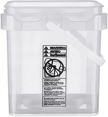 House Naturals Clear Food Grade Made in USA Plastic Bucket with lids, (Pack of 3) (5 Gallon)