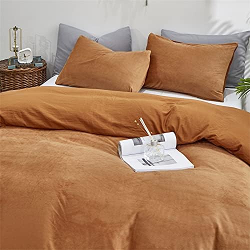 CLOTHKNOW Brown Comforter Twin/Twin XL Fluffy Bedding Comforter Sets Burnt Orange Bedding Comforter Terracotta Bedding Collection 3Pcs Bedding Comforter Sets