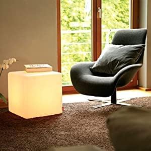 LOFTEK 16-Inch Rechargeable LED Cube Chair Light, 16 RGB Colors Glow Cube Seat w/Remote, Waterproof LED Cube Table, Color Changing Cubes Floor Lamp, Home Bedroom Patio Party Decorative Lighting