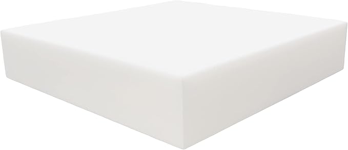 FoamRush 12" H x 26" W x 32" L Upholstery Foam High Density Firm Foam Soft Support (Chair Cushion Square Foam for Dining Chairs, Wheelchair Seat Cushion Replacement)