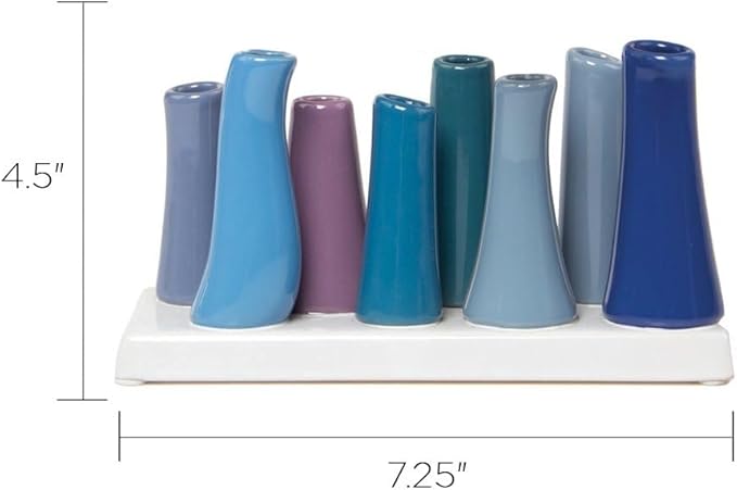 Chive - Pooley 2, Ceramic Flower Vase, 8-Tube Shape (Cobalt)