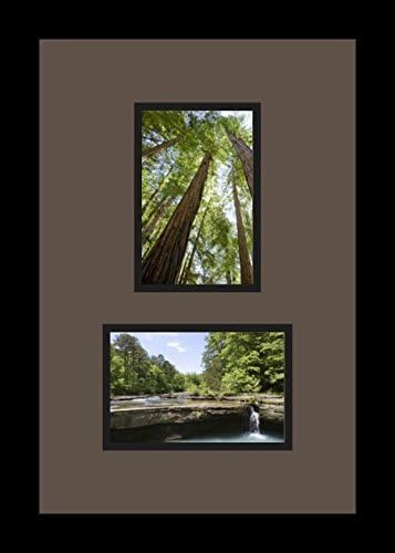 ArtToFrames Collage Photo Frame Double Mat with 2 - 4x6 Openings and Satin Black Frame
