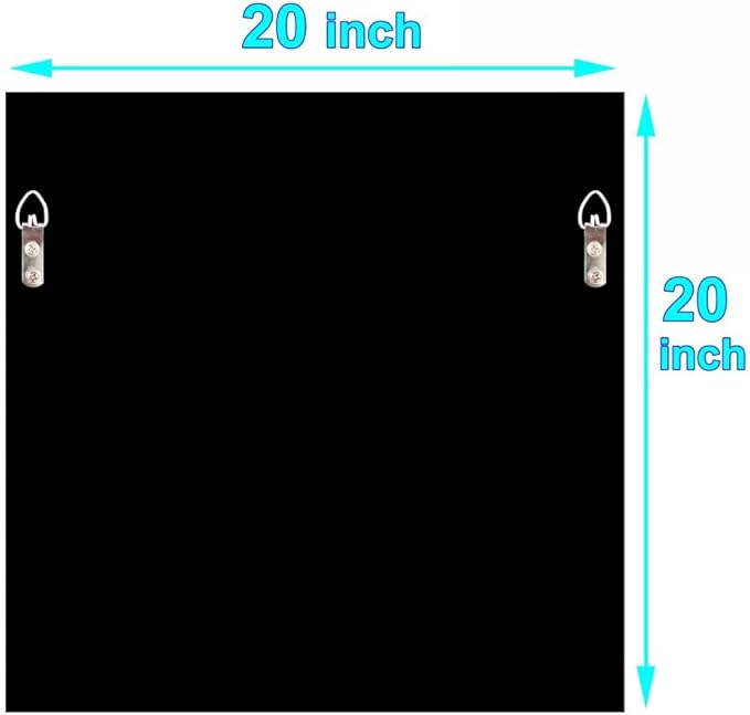 Crystal Crush Diamond Sparkly Square Silver Mirror for Wall Decoration 20x20x1 inch Wall Hang Frameless Bling Stylish Gorgeous Glam Mirror Vanity Home Decor.