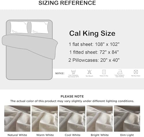 Talasily Linen Sheets-Queen Size Sheets Set,Blend from Linen Cotton Bedsheets,All Seasons Soft Breathable 4 Piece Set-Beige