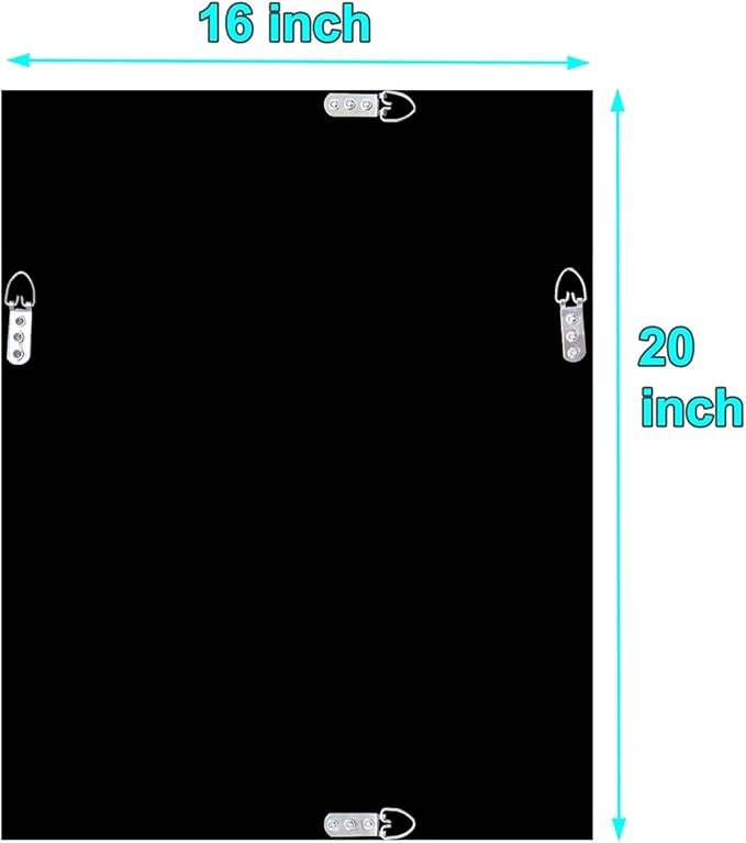 Rectangle Sparkling Decorative Wall Mirror for Home Decoration with Silver Crystal Crush Diamond Décor, Dimention16x20x1 inch, Wall Hang Frameless Mirrors Glass Diamond Décor.