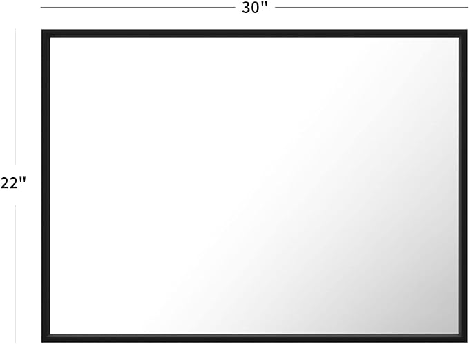 LOAAO 22"X30" Black Rectangle Bathroom Mirror Wall, Matte Black Aluminum Alloy Frame, Hangs Vertically or Horizontally, Easy to Install