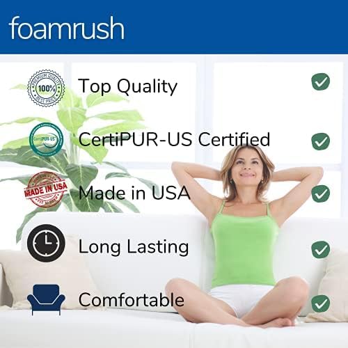 FoamRush 4" x 36" x 36" Premium Quality Upholstery Foam Cushion High Density (Chair Square Foam for Dining Chairs, Wheelchair Seat Cushion Replacement) (4" x 36" x 36")