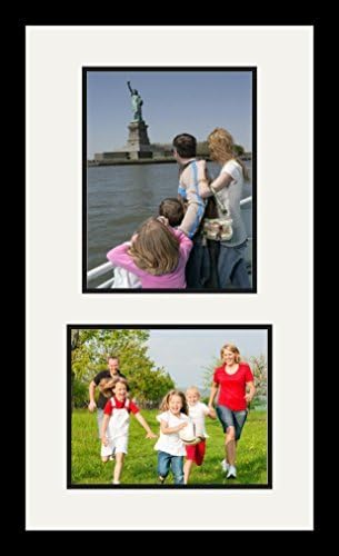 ArtToFrames Collage Photo Frame Double Mat with 1 - 8.5x11, 8x10 Openings and Satin Black Frame