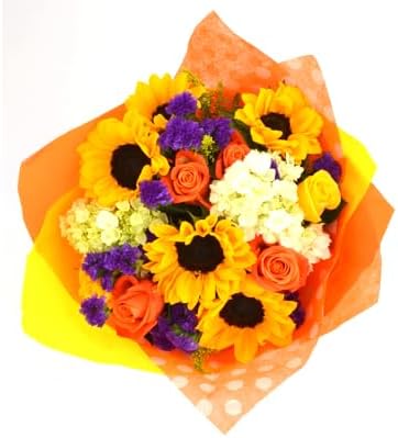 Daydream with Vase | Orange, Yellow, Green Arrangement by Arabella Bouquets | Real Fresh Flowers for Delivery, Gift for Birthday, Congratulations, Mother's Day