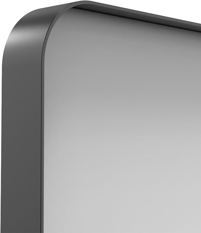 32x24 Bathroom Vanity Mirror for Wall, Aluminum Framed, Farmhouse Rectangle, Anti-Rust, HD Reflection Anti-Desilvering, Distortion Free, Tempered and Shatter-Proof Wall Mounted Mirror, Black
