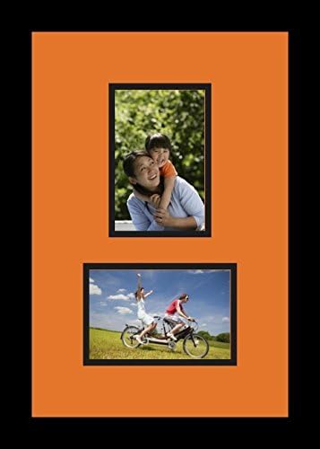 ArtToFrames Collage Photo Frame Double Mat with 2 - 4x6 Openings and Satin Black Frame