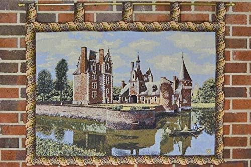 Tache Victorian Style Chateau du Moulin Woven Tapestry Wall Hanging 28 x 41 inch Fine Art Home Decor with Hanging Loops