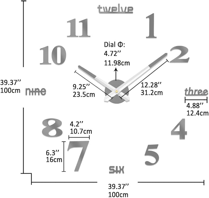 VANGOLD Large Wall Clock for Living Room