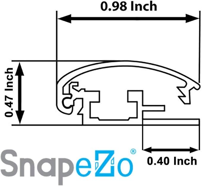 SnapeZo Poster Frame 14x36 Inches, Black 1 Inch Aluminum Profile, Front-Loading Snap Frame, Wall Mounting, Sleek Series