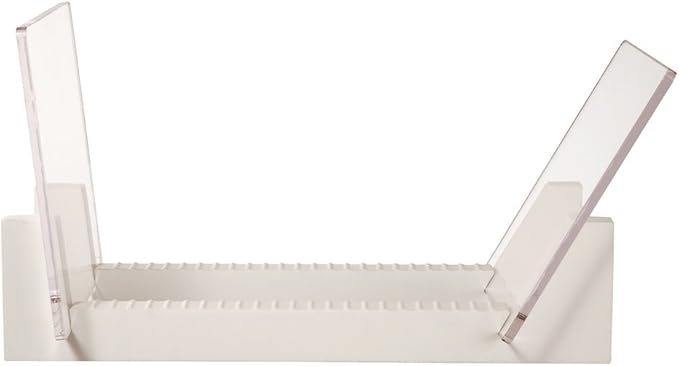 KAIU Vinyl Record Storage - Solid Wood with Crystal Clear Acrylic Holder - Premium Design, Perfect 12" LPs or 7" Singles Display Unit - Stores and Supports up to 50 Albums (Modern White)