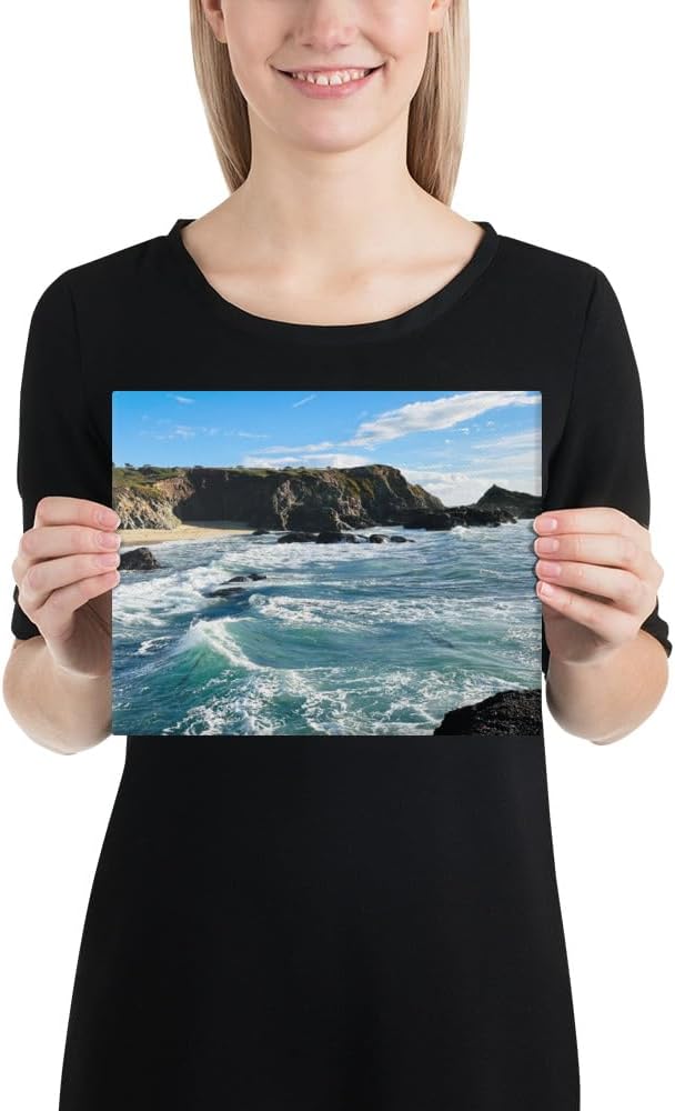 Bodega Bay Canvas Wall Art – Coastal Ocean Photography Print – California Nature Landscape Decor – Seascape Picture for Living Room or Bedroom (8x10 inches) Wrapped Canvas
