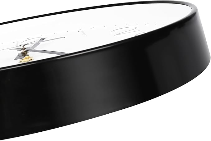 Wall Clock Silent Non-Ticking Modern Round Wall Clocks Battery Operated for Kitchen, School, Office (10 Inch, Black)