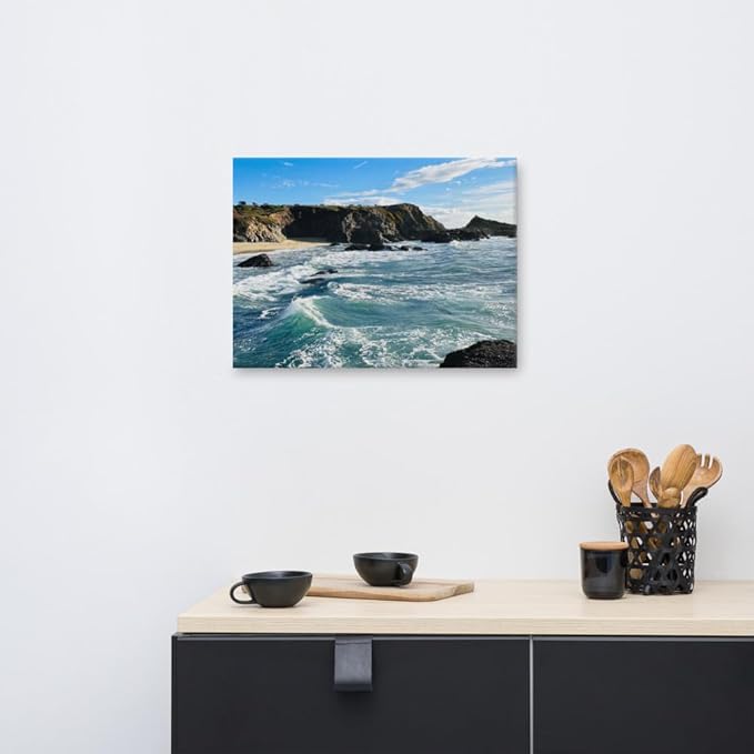 Bodega Bay Canvas Wall Art – Coastal Ocean Photography Print – California Nature Landscape Decor – Vertical Seascape Picture for Living Room or Bedroom (18x24 inches) Wrapped Canvas