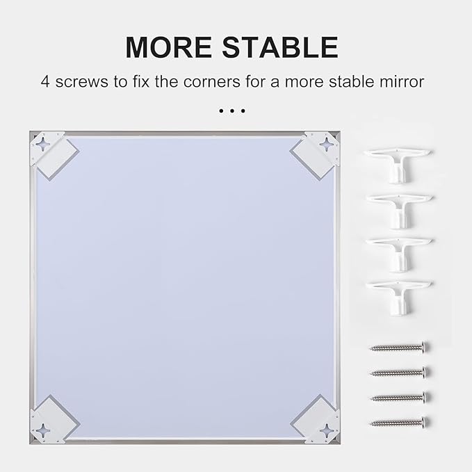 30x40 Inch Silver Bathroom Mirror - Copper-Free Mirror, Aluminum Alloy Frame Vanity Rectangle Wall Mounted Modern Mirror for Bedroom/Living Room/Porch Horizontal or Vertical