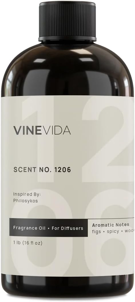 VINEVIDA [16 Fl Oz] Scent NO. 1206 Fragrance Oil for Cold Air Diffusers, Aromatic Notes of Fig Fruit Wood Black Pepper, Essential Oils for Diffuser Oil Refill & Air Freshener Room Spray