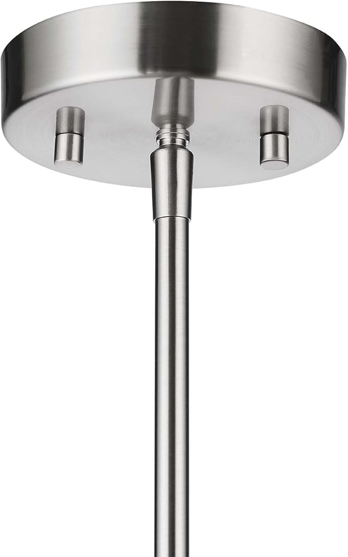 Bellevue Single Light 5.9" Wide Pendant Light, Brushed Nickel, Clear Glass Shade