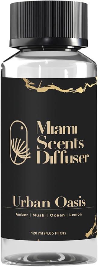 Urban Oasis Scent Inspired by The Ritz Carlton Hotel 4 FlOz - 120 ml Essential Oils Aroma for Home Office Diffuser Luxury Fragance Refill Aromatherapy Natural Fresh Blend of Amber Musk Ocean and Lemon