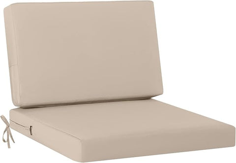 idee-home Outdoor Cushions for Patio Furniture, Outdoor Seat Cushion, Waterproof Couch Hampton Bay Deep Seat Replacement Chair Cushions for Garden Lawn Backyard Deck, 28.5 x 28.5 Beige