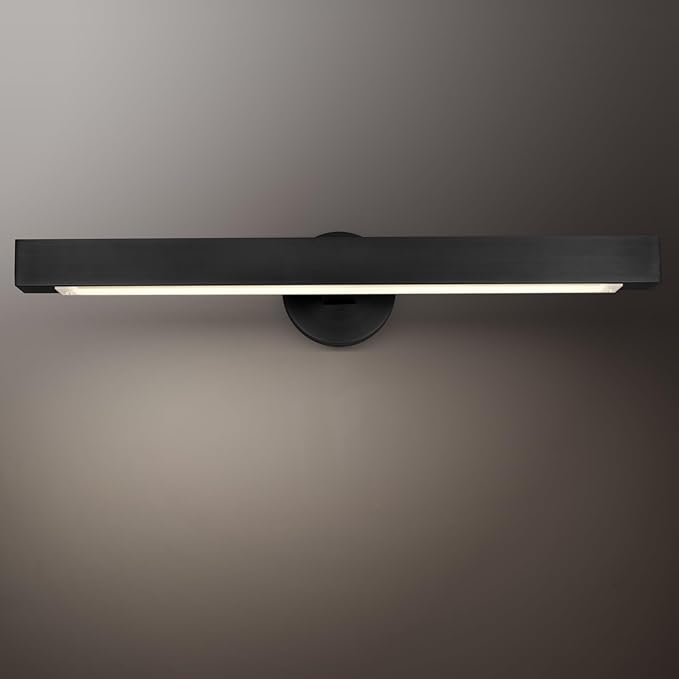 Black Picture Light, 24inch Hardwired Picture Lights for Wall,270°Rotatable LED Linear Picture Art Lights,Dimmable Picture Frame Light Bathroom Lighting Sconces for Living Room, Hallway,Kitchen
