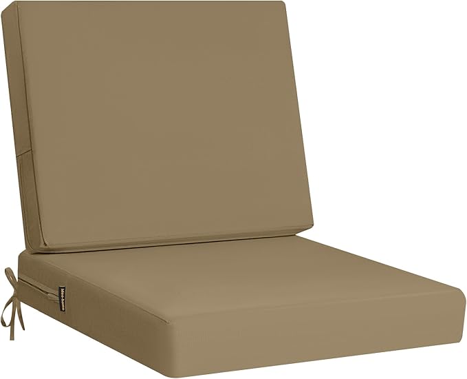 idee-home Outdoor Cushions for Patio Furniture, Outdoor Seat Cushion, Waterproof Couch Hampton Bay Deep Seat Replacement Chair Cushions for Garden Lawn Backyard Deck, 24 x 26
