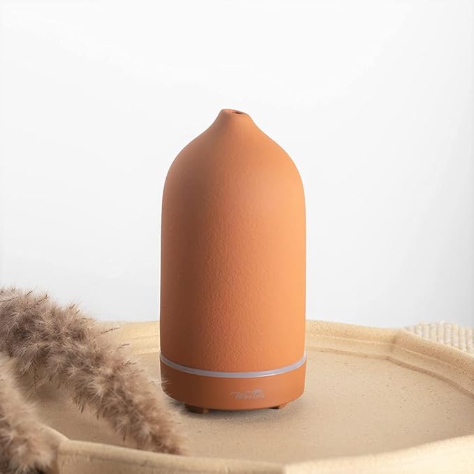 Wanlola Essential Oil Diffuser,120ml Aromatherapy Ceramic Diffusers with Auto Shut Off Function for Home Office Room(Terracotta)
