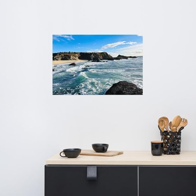 Bodega Bay Coastal Poster – Ocean Photography Wall Art Print – California Nature Landscape – Horizontal Seascape Decor – Picture for Living Room or Bedroom (20x30 inches) - Unframed Poster
