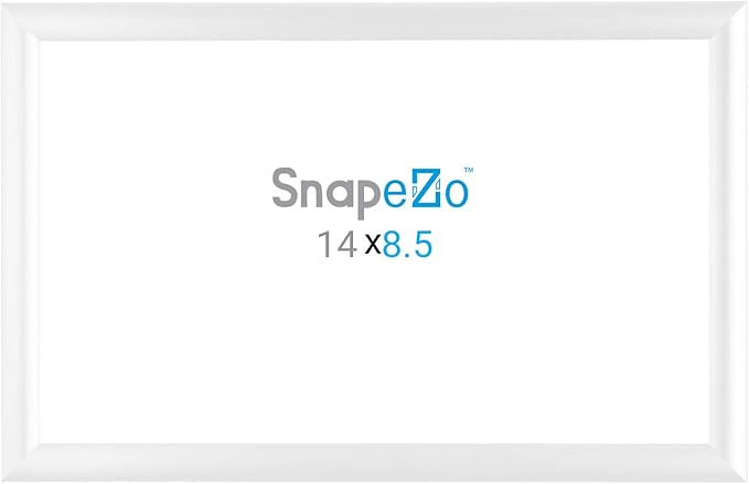 SnapeZo White 8.5x14 Letter Frame, Front-Loading, Wall Mount, Aluminum 1" Profile, Sleek Series