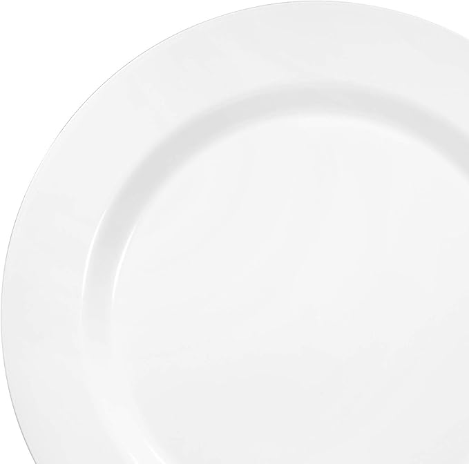" OCCASIONS " 120 Plates Pack, Heavyweight Disposable Wedding Party Plastic Plates (7.5'' Appetizer/Dessert Plate, Plain White)