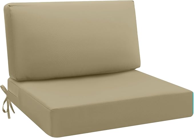 idee-home Outdoor Cushions for Patio Furniture, Outdoor Seat Cushion, Waterproof Hampton Bay Deep Seat Replacement Couch Chair Cushions for Garden Lawn Backyard Deck, 28.5 x 28.5