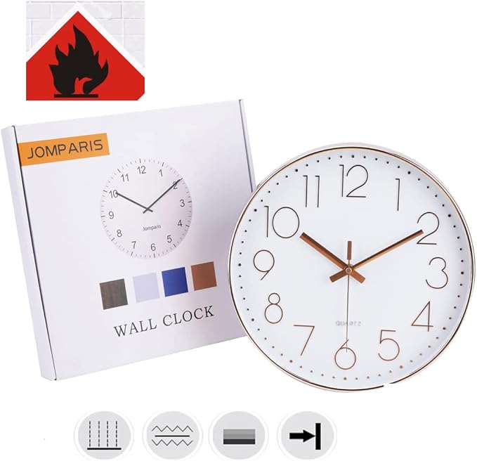 jomparis 12 Inch Silent Non-Ticking Battery Operated Quality Quartz Round Wall Clock Modern Decor Clock for Home Office Bedroom Bathroom(Cerulean Color)