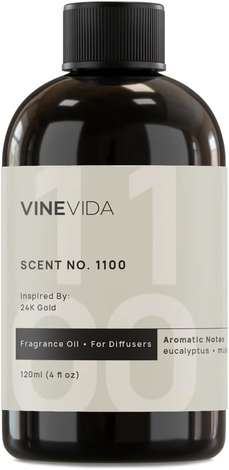 VINEVIDA [4 Fl Oz] Scent NO. 1100 Fragrance Oil for Cold Air Diffusers, Aromatic Notes of Eucalyptus, Lavender, Oak, Clove & Musk Essential Oils for Diffuser Oil Refill & Air Freshener Room Spray