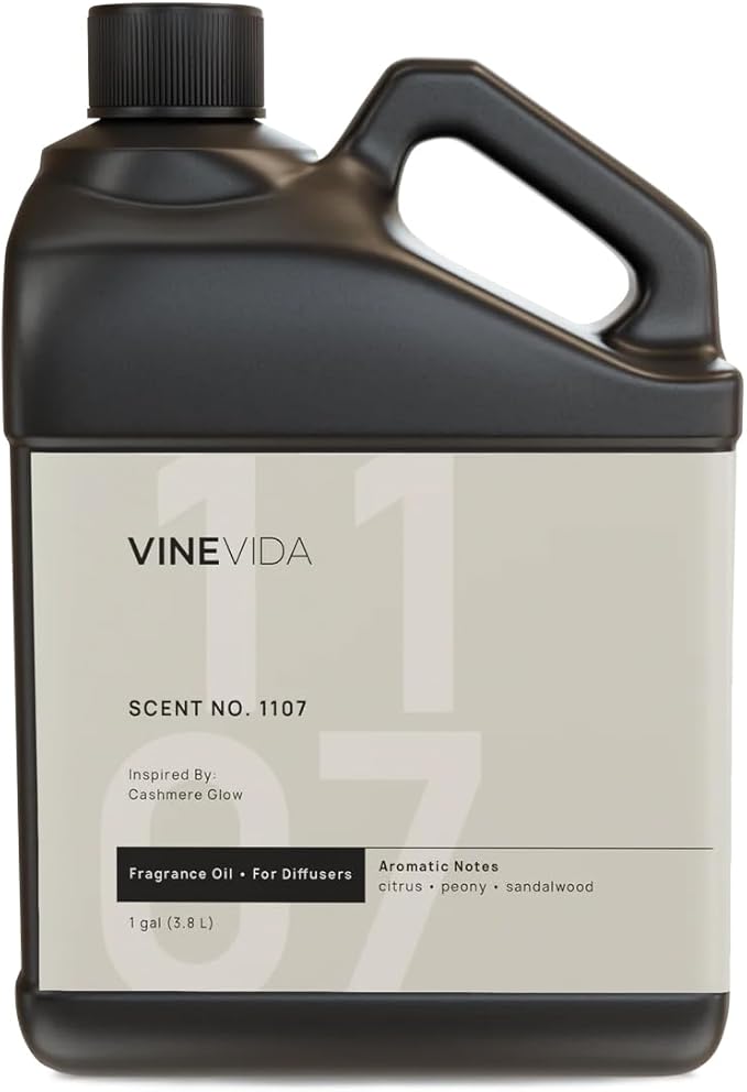 VINEVIDA [Gallon (128 Fl Oz)] Scent NO. 1107 Fragrance Oil for Cold Air Diffusers, Aromatic Notes of Citrus Peony Sandalwood, Essential Oils for Diffuser Oil Refill & Air Freshener Room Spray