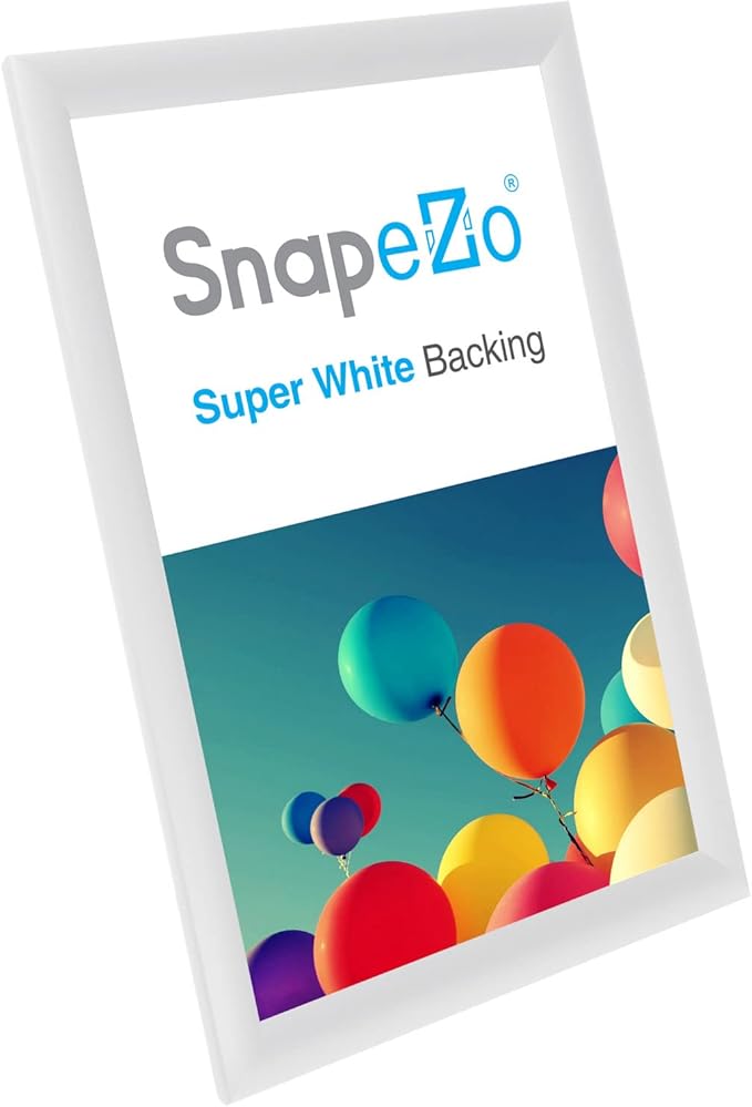 SnapeZo White 8.5x14 Letter Frame, Front-Loading, Wall Mount, Aluminum 1" Profile, Sleek Series