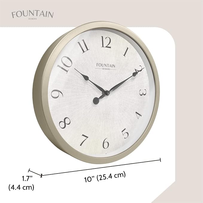 Modern Farmhouse Clock, No Ticking Silent Clock, Modern and Vintage (Morning Silver, 10 inch)