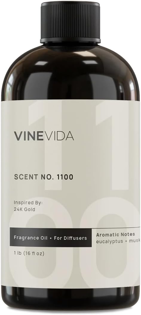 VINEVIDA [16 Fl Oz] Scent NO. 1100 Fragrance Oil for Cold Air Diffusers, Aromatic Notes of Eucalyptus, Lavender & Musk Essential Oils for Diffuser Oil Refill & Air Freshener Room Spray
