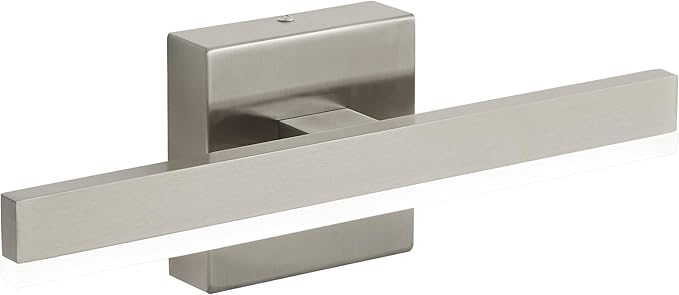 Nickel Bathroom Vanity Light 15.75 inch, 12W Dimmable 5CCT LED Bathroom Light Fixture Over Mirror Restroom-ETL Certificated