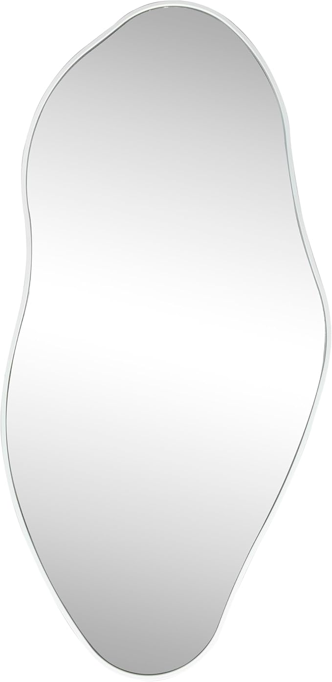 JONATHAN Y MIR200B Everly 20 in. W x 42 in. H Large Irregular Framed Decorative Wall Mirror, for Bathroom, Living Room, Bedroom, Red