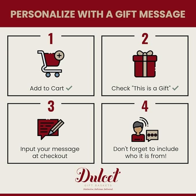 Thinking of You Food Gifts Gourmet Cookies Gift Baskets for Women, Men, Mom, Dad, Son, Daughter, Friends & Co-Workers Food Gifts By Dulcet Gift Baskets